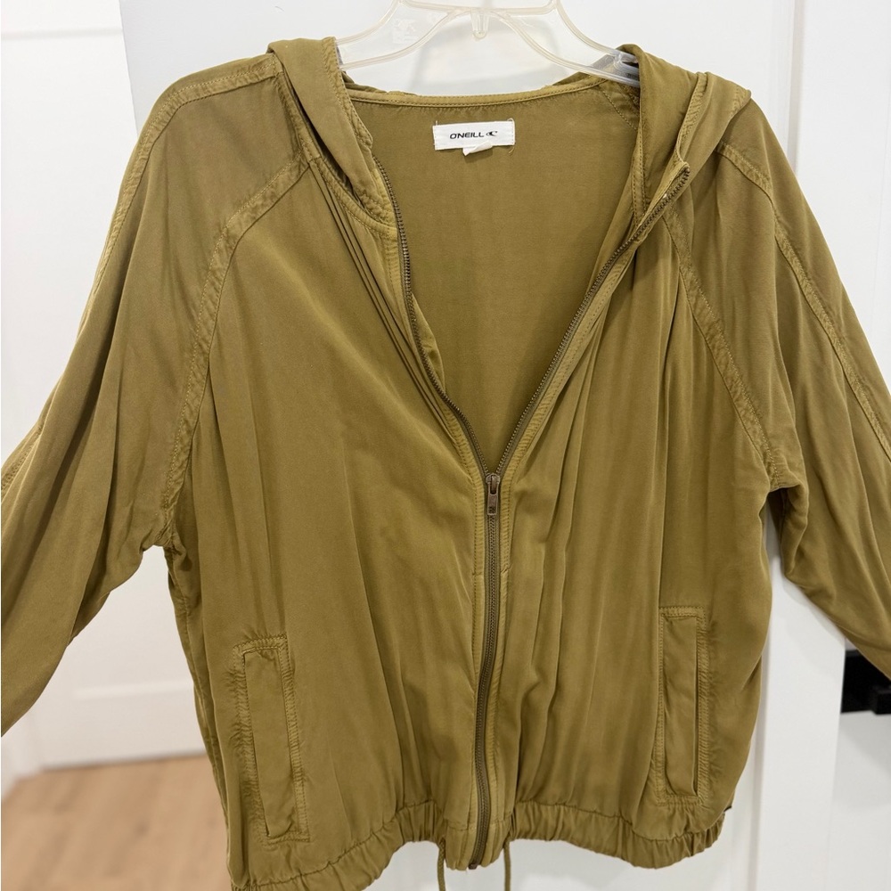 Olive Green Zip-Up Jacket